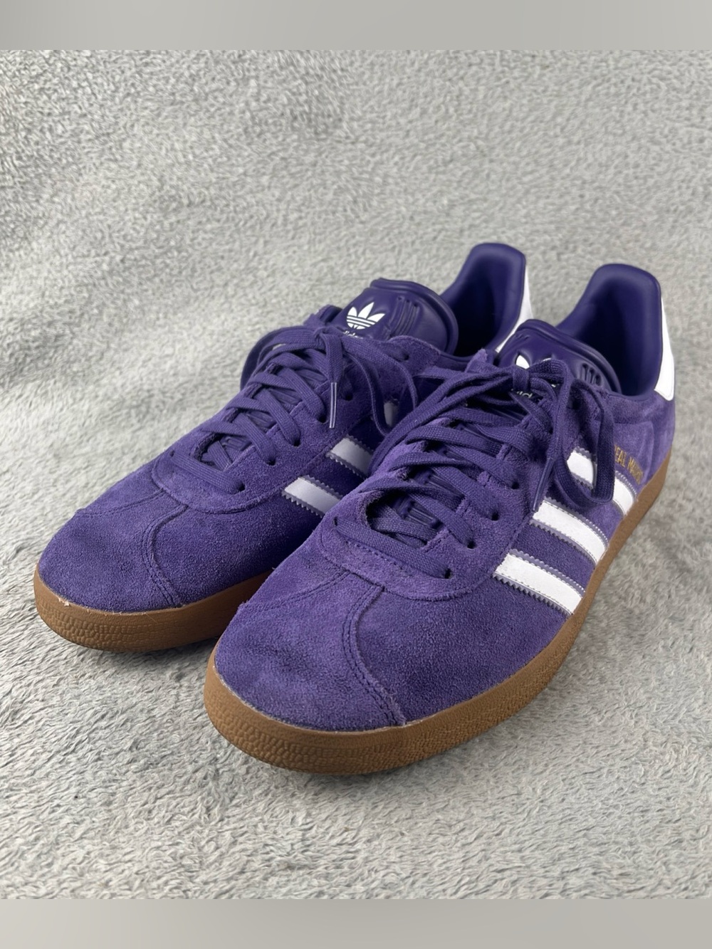 Real Madrid Adidas Shoes Originals Gazelle Terrace Icons Purple Cloud JS3041